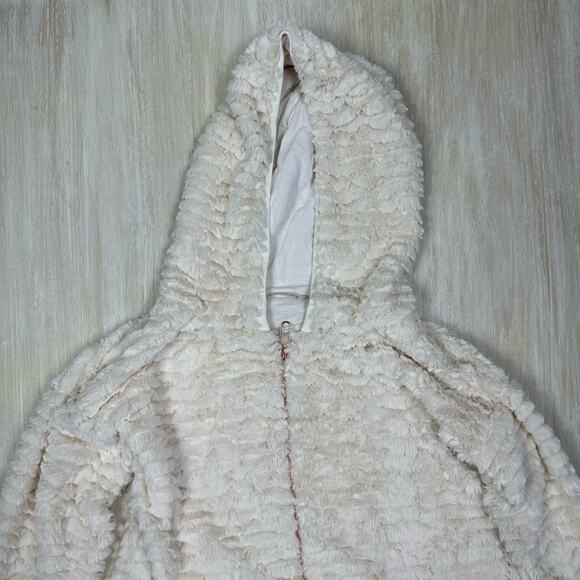 Soft Surroundings Ivory Novella Teddy Fuzzy Soft Zip Tunic Sweater Jacket XS - Picture 3 of 16